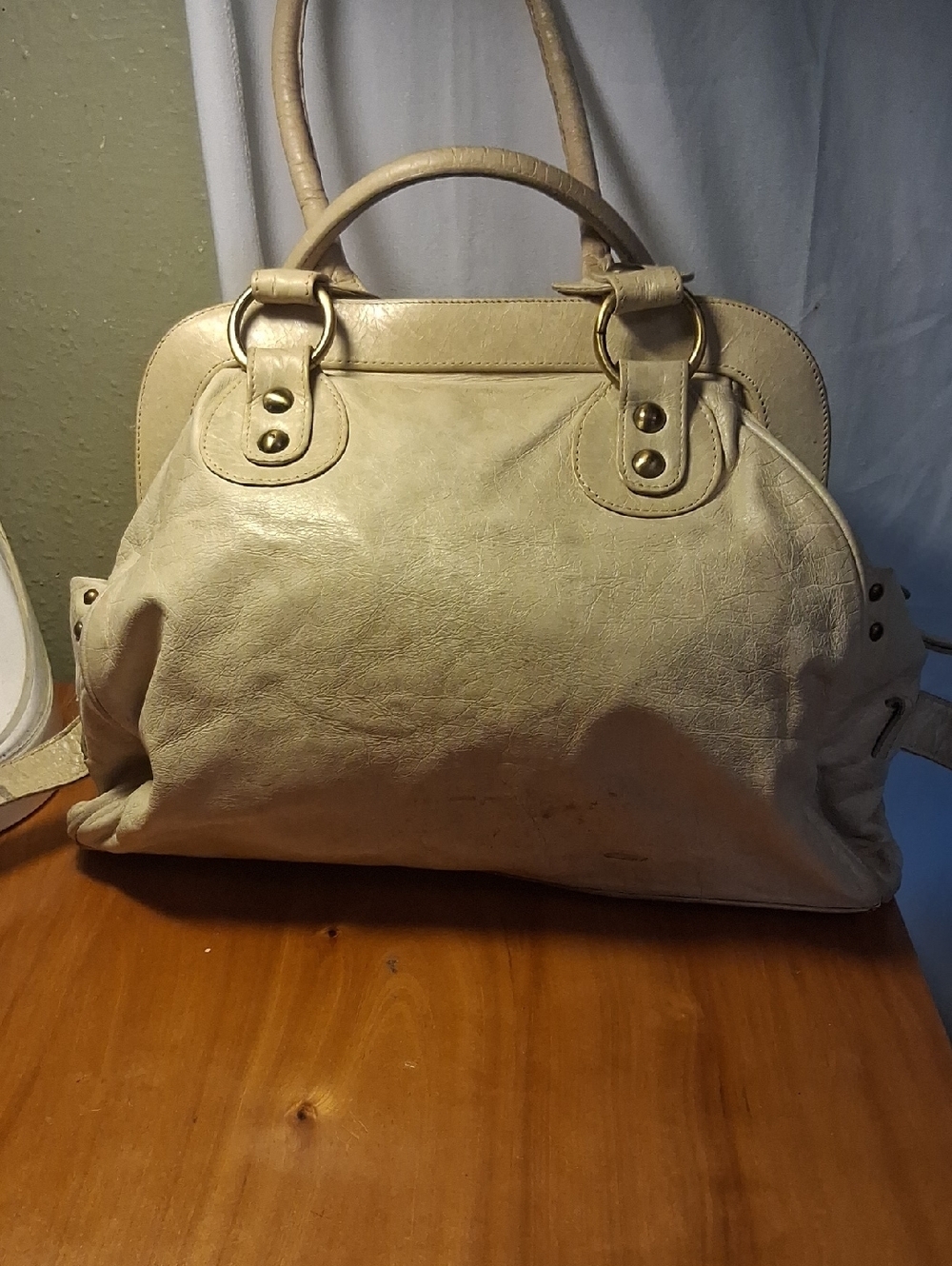 Helen Welsh Vintage Classic Cream Leather Tote Handbag - Picture 9 of 17